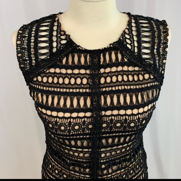 Francesca's Black Lace Sheath Cocktail Dress Size Small - Picture 4 of 7